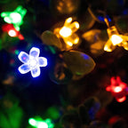 Multicolor LED Solar-Powered Flower String Lights