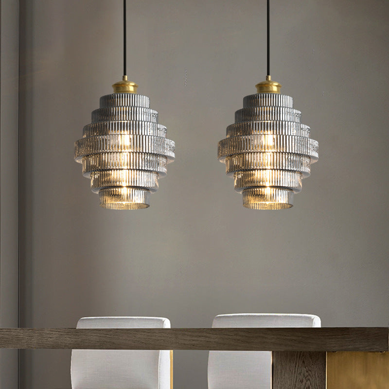 Retro Multi-Layered Glass Pendant Light