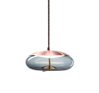 Pendant Light with Smoked Glass in Rose Gold Finish