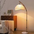 Curved Bamboo Floor Lamp for Aesthetic Interior Design