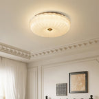 Ceiling Light with Flush Mount – Rippled Glass Design