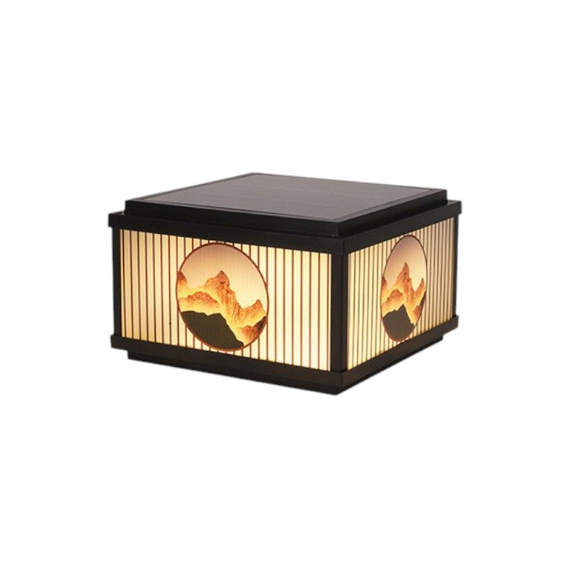 Post Light for Landscape with Solar Power Lantern