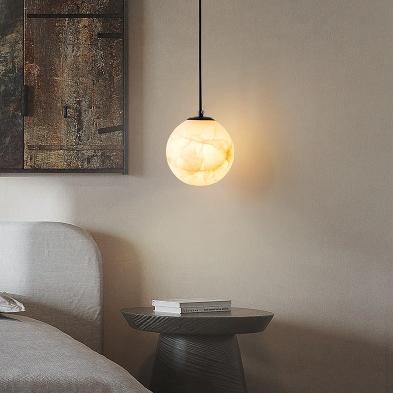 Round Marble Hanging Light Fixture