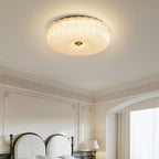 Ceiling Light with Flush Mount – Rippled Glass Design