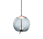 Pendant Light with Smoked Glass in Rose Gold Finish