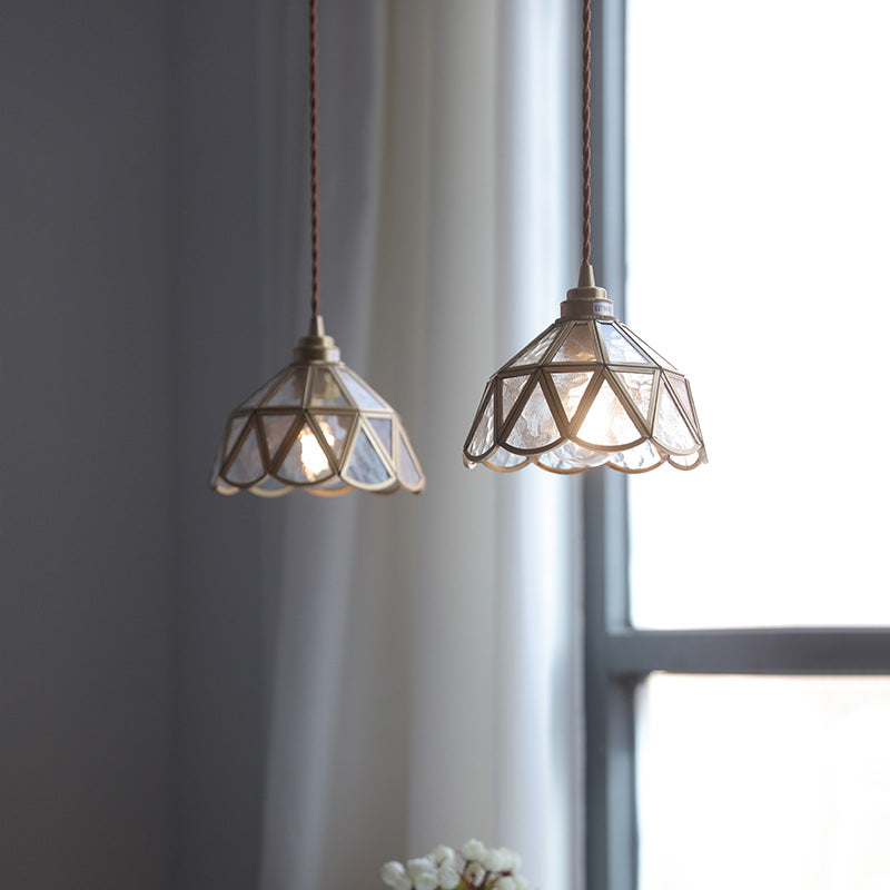 Geometric Pendant Light in Vintage Glass Design