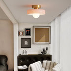 Minimalist Ceiling Light with Brass and Glass in Bauhaus Style
