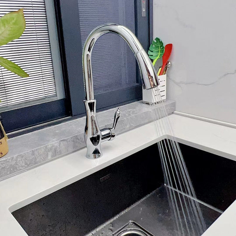 Metal Sink Tap with Pull-Out Spray for Kitchen Use