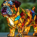 Dog-Themed Stained Glass Table Lamp for Animal-Inspired Decor