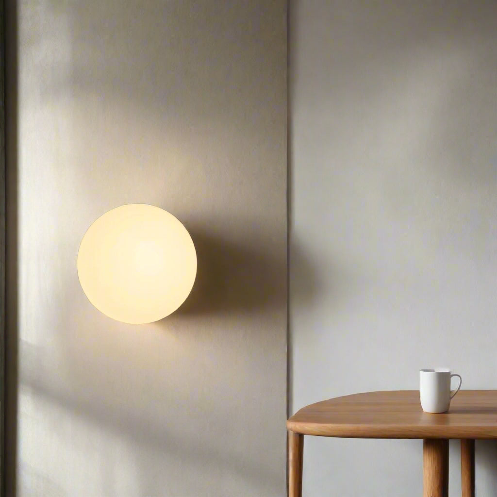 Spherical Frosted Wall Lamp for Modern Interiors