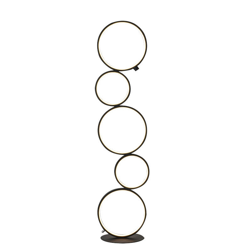 Contemporary Stacked Circle Standing Light Fixture