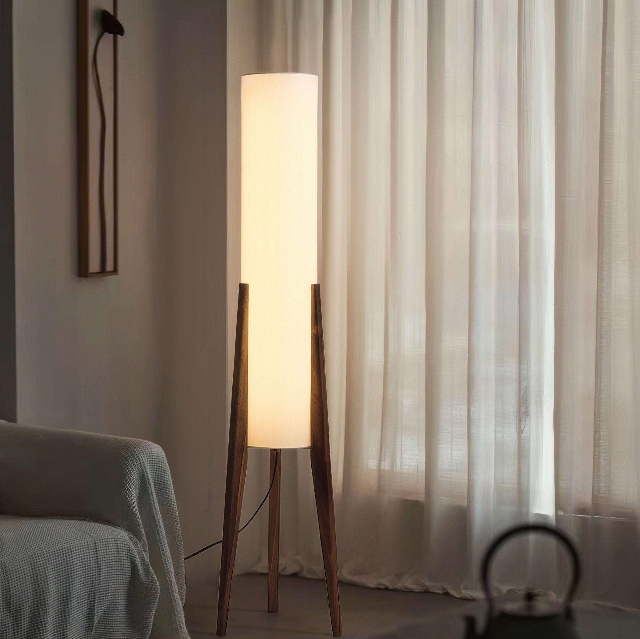 Floor Lamp in Solid Walnut Finish