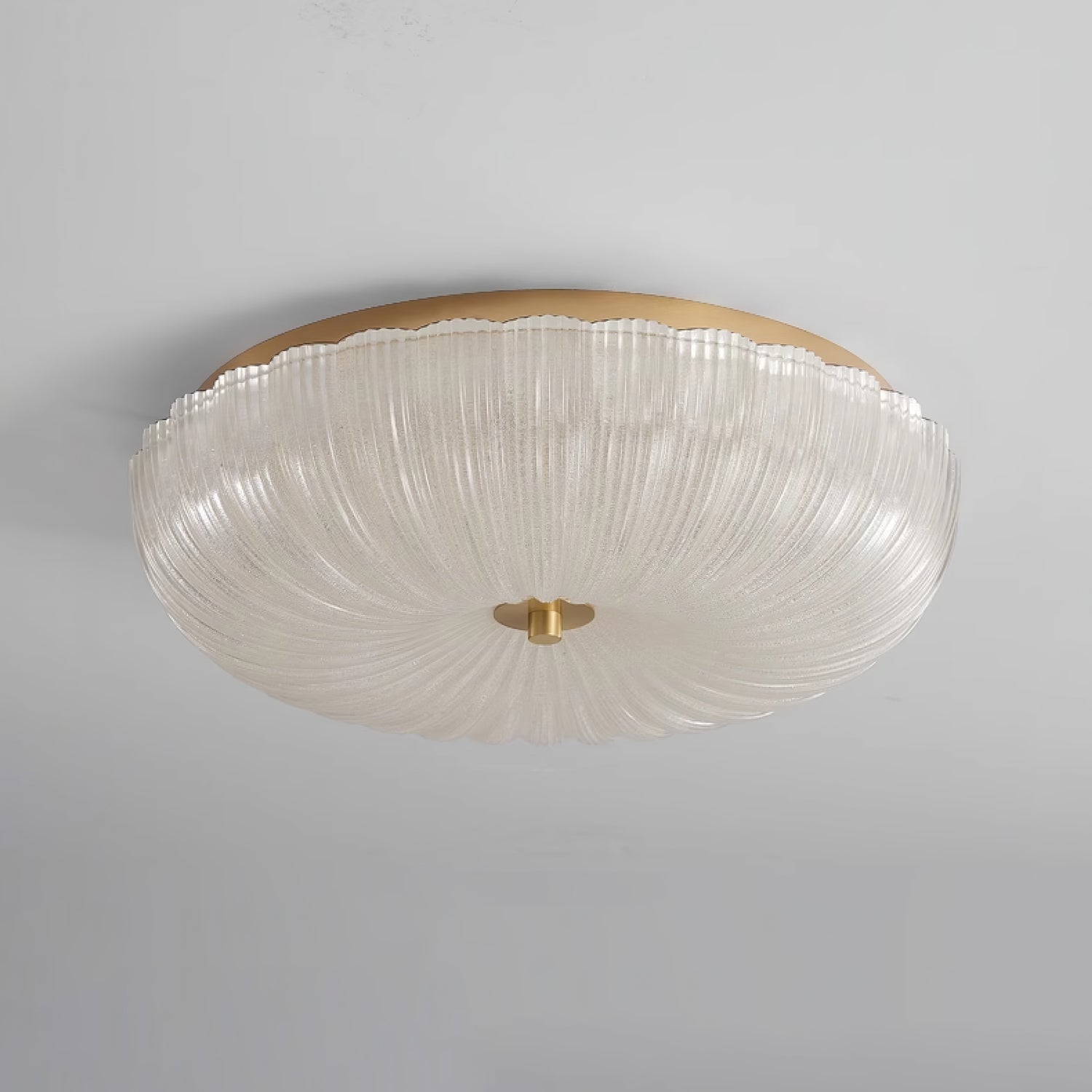 Ceiling Light with Flush Mount – Rippled Glass Design
