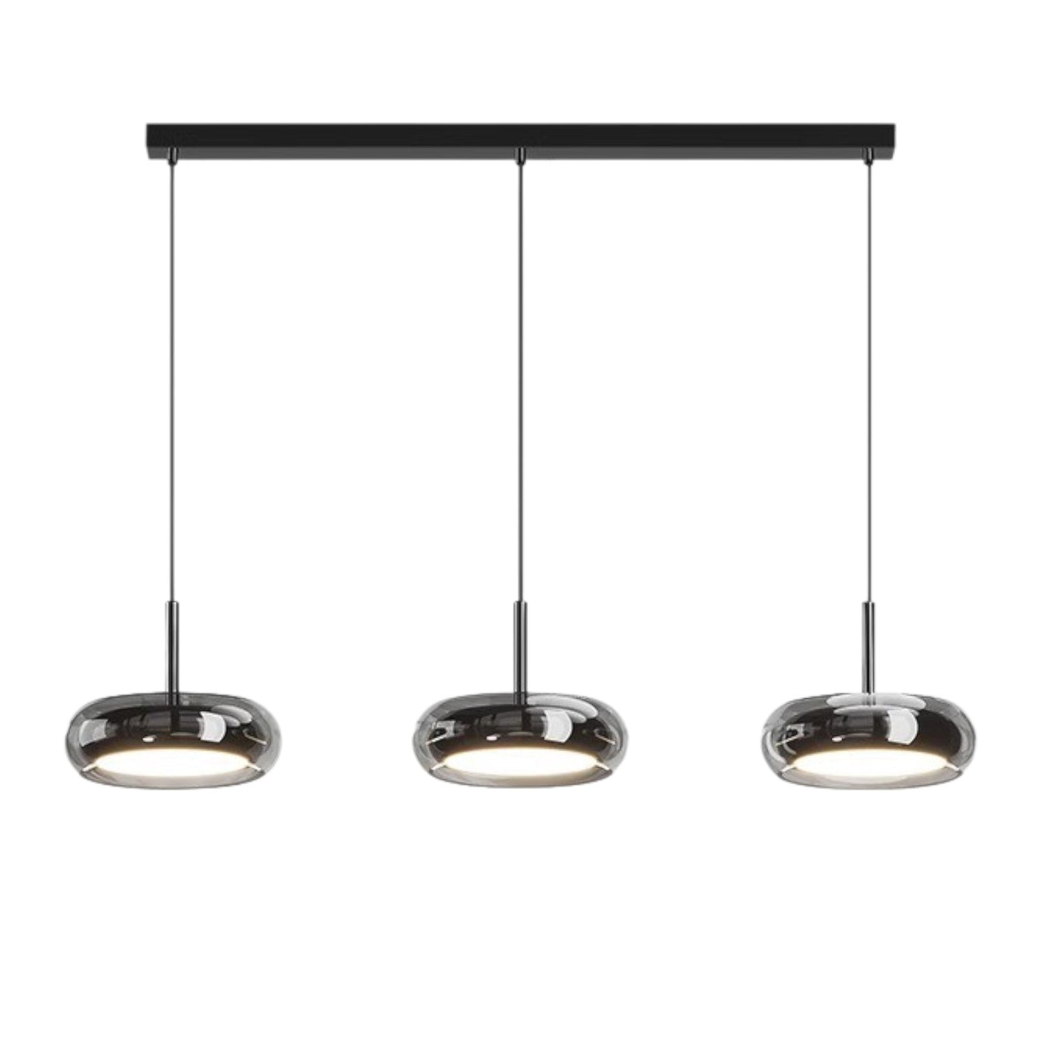 Modern 3-Bulb Glass Pendant Light for Kitchen Island