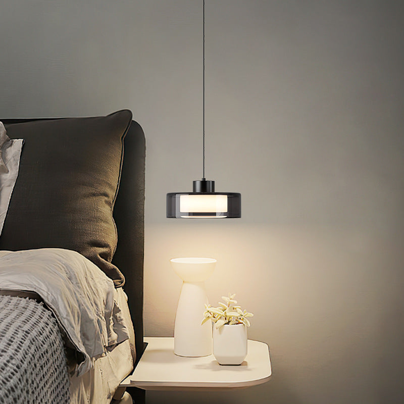 Contemporary Pendant Light with Smoked Glass in Italian Style