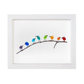 Coastal Display Frame for Wall Art - Sea Glass and Driftwood Bird Design