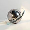 Celestial Sphere Decorative Glass Art Piece – Modern Orb with Ring