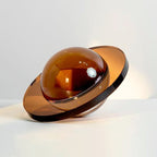 Celestial Sphere Decorative Glass Art Piece – Modern Orb with Ring