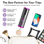 Wavesmith Wireless Curling Wand - Quick & Portable Styling