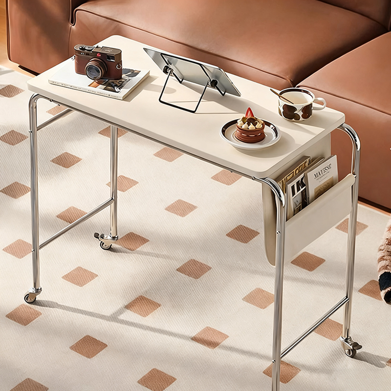 Movable Home Office Desk featuring PU Leather Surface and Steel Base