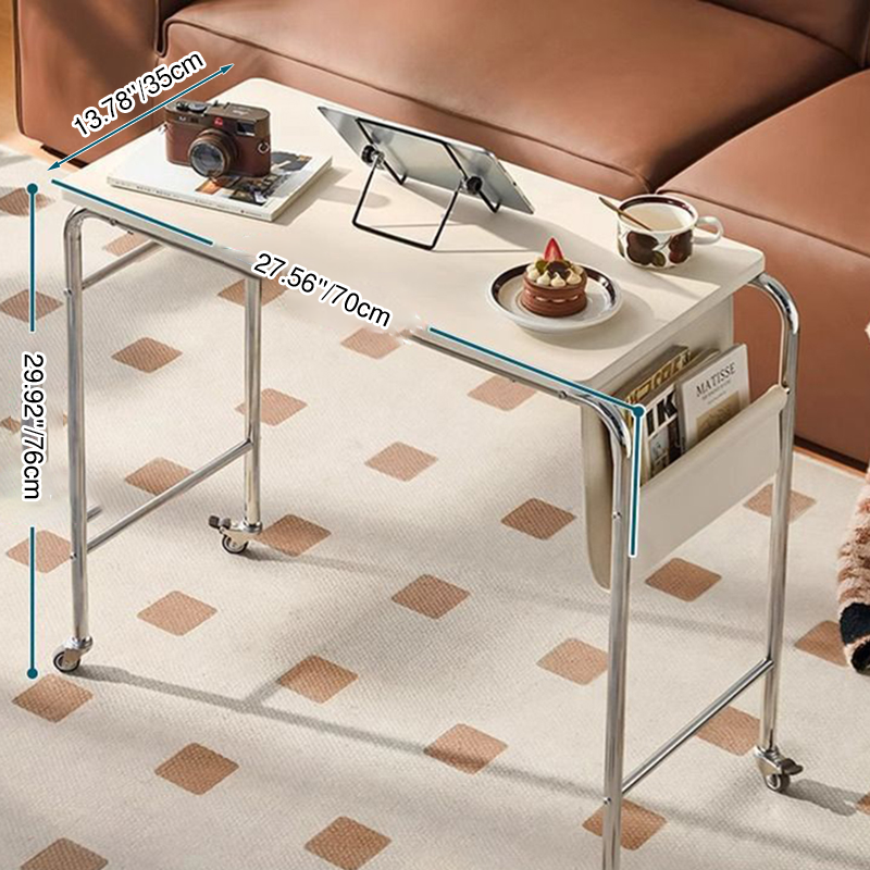 Movable Home Office Desk featuring PU Leather Surface and Steel Base