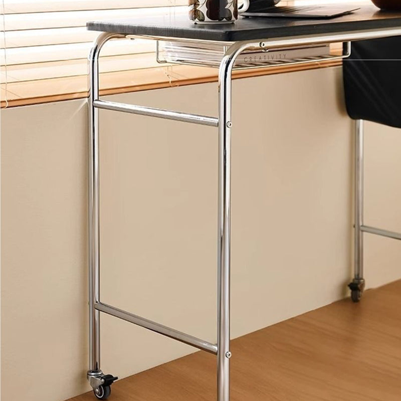 Movable Home Office Desk featuring PU Leather Surface and Steel Base