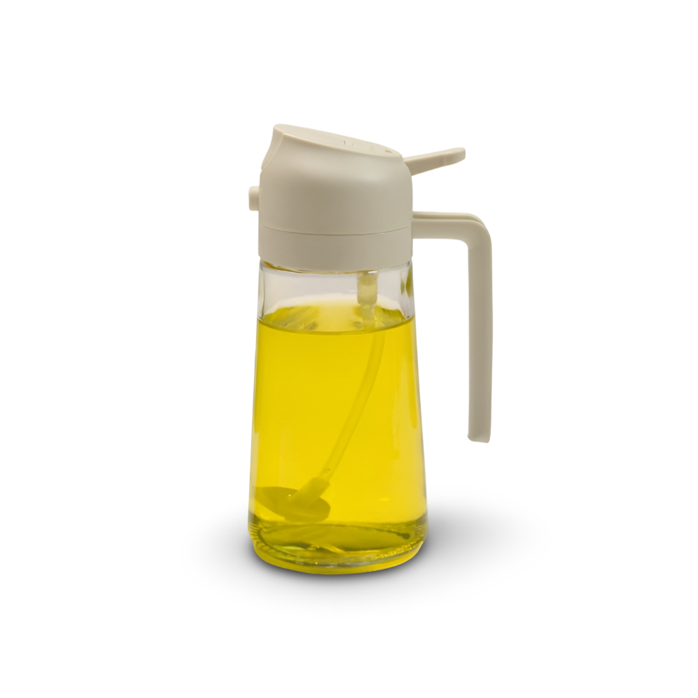 Refillable Glass Oil Dispenser with Spray for Kitchen Use