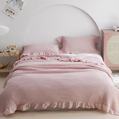 Olivia | Combed cotton waffle throw blanket 0