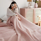 Olivia | Combed cotton waffle throw blanket 1
