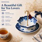 Elegant Swirl Ceramic Tea Infuser with 360° Rotation