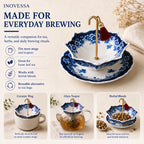 Elegant Swirl Ceramic Tea Infuser with 360° Rotation