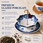 Elegant Swirl Ceramic Tea Infuser with 360° Rotation