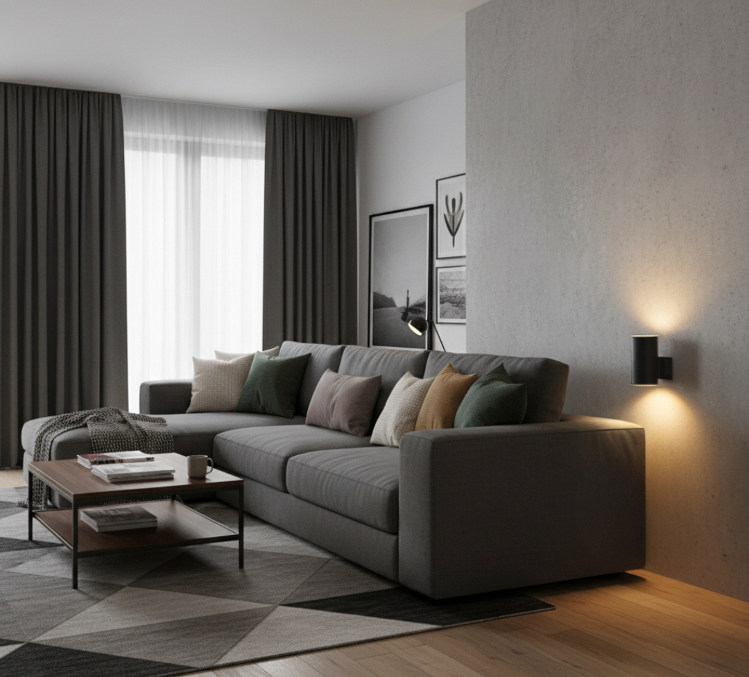Black Cylindrical Head Wall-Mounted Plug-In Light