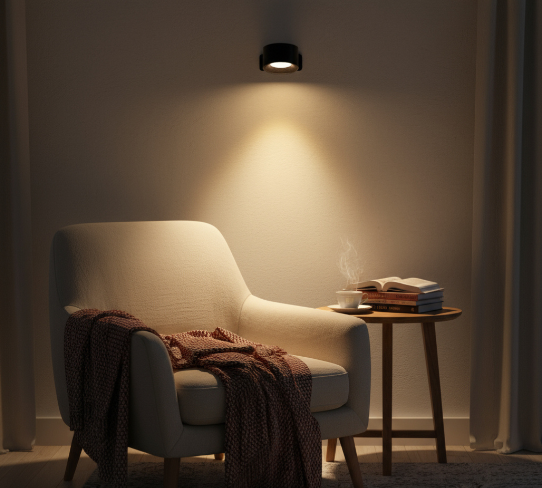 Compact Round Wall-Mounted LED Light Fixture