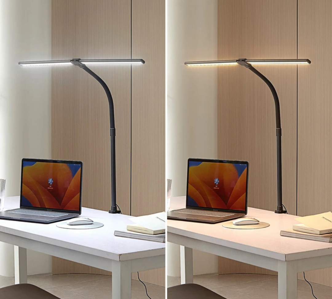 Black Slim LED Light Bar Desk Lamp with Adjustable Height