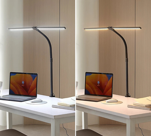 Black Slim LED Light Bar Desk Lamp with Adjustable Height
