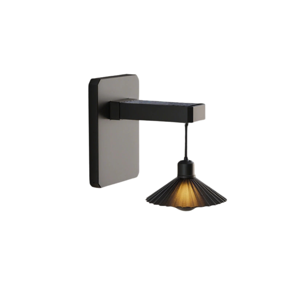 Wall Mounted Outdoor Light Featuring Hanging Shade and Dusk Sensor