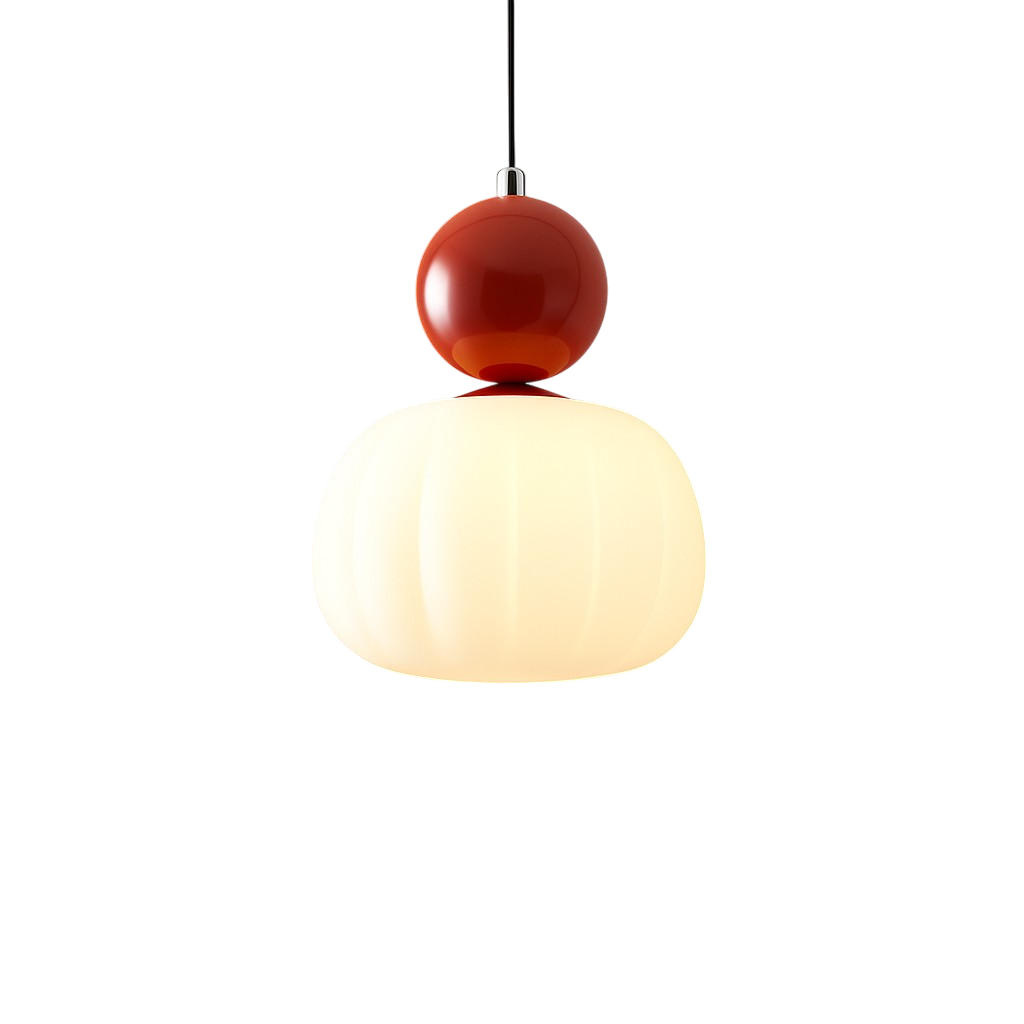 Colored Sphere Cap Pendant Light in Opal Glass