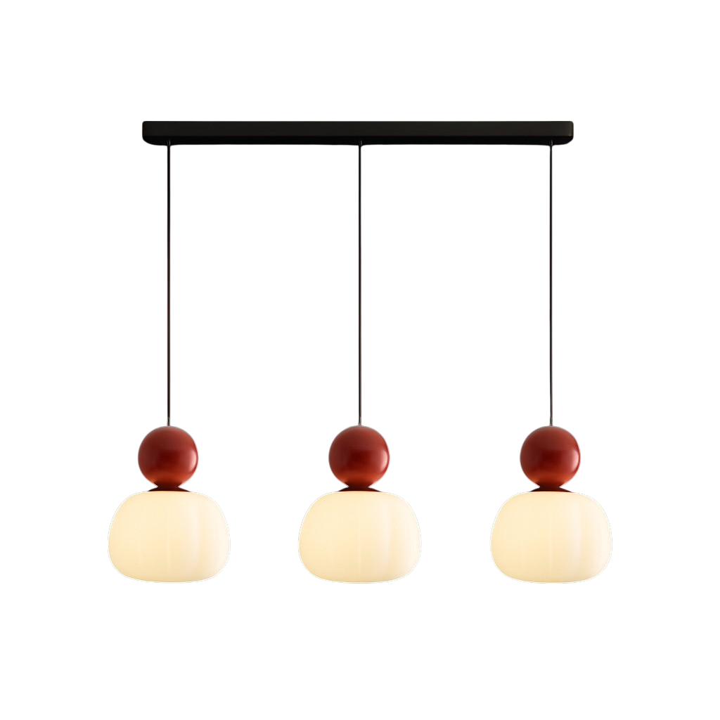 Colored Sphere Cap Pendant Light in Opal Glass