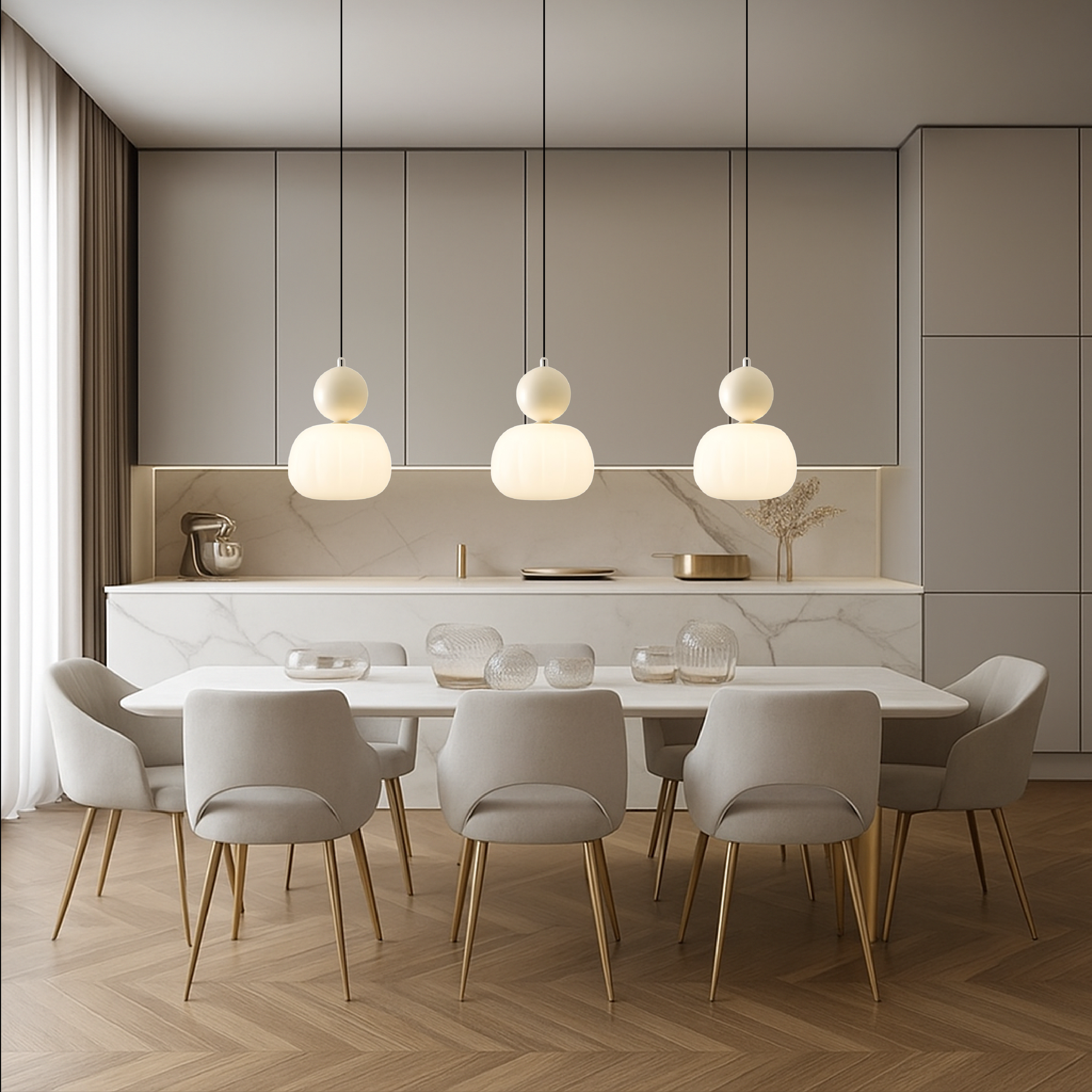 Colored Sphere Cap Pendant Light in Opal Glass