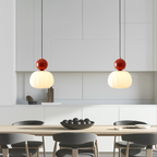 Colored Sphere Cap Pendant Light in Opal Glass