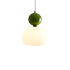 Colored Sphere Cap Pendant Light in Opal Glass