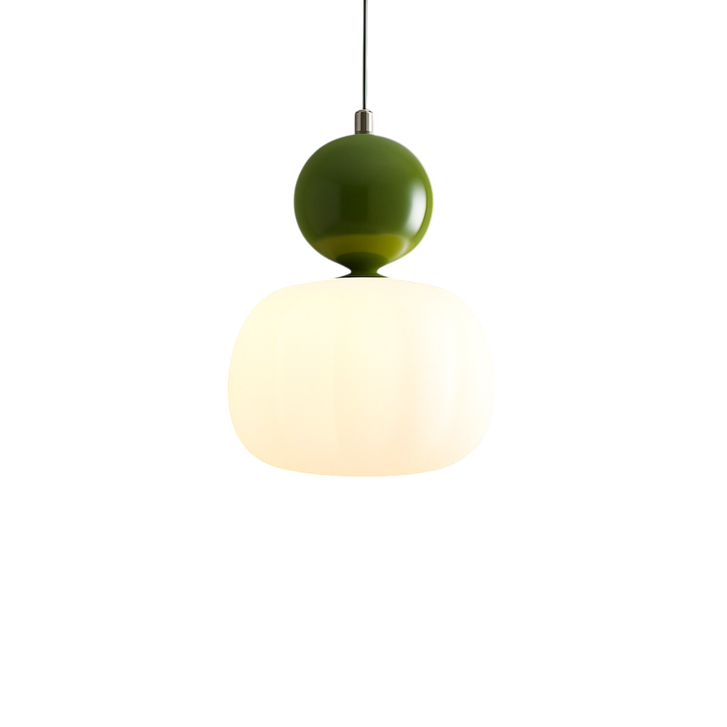 Colored Sphere Cap Pendant Light in Opal Glass