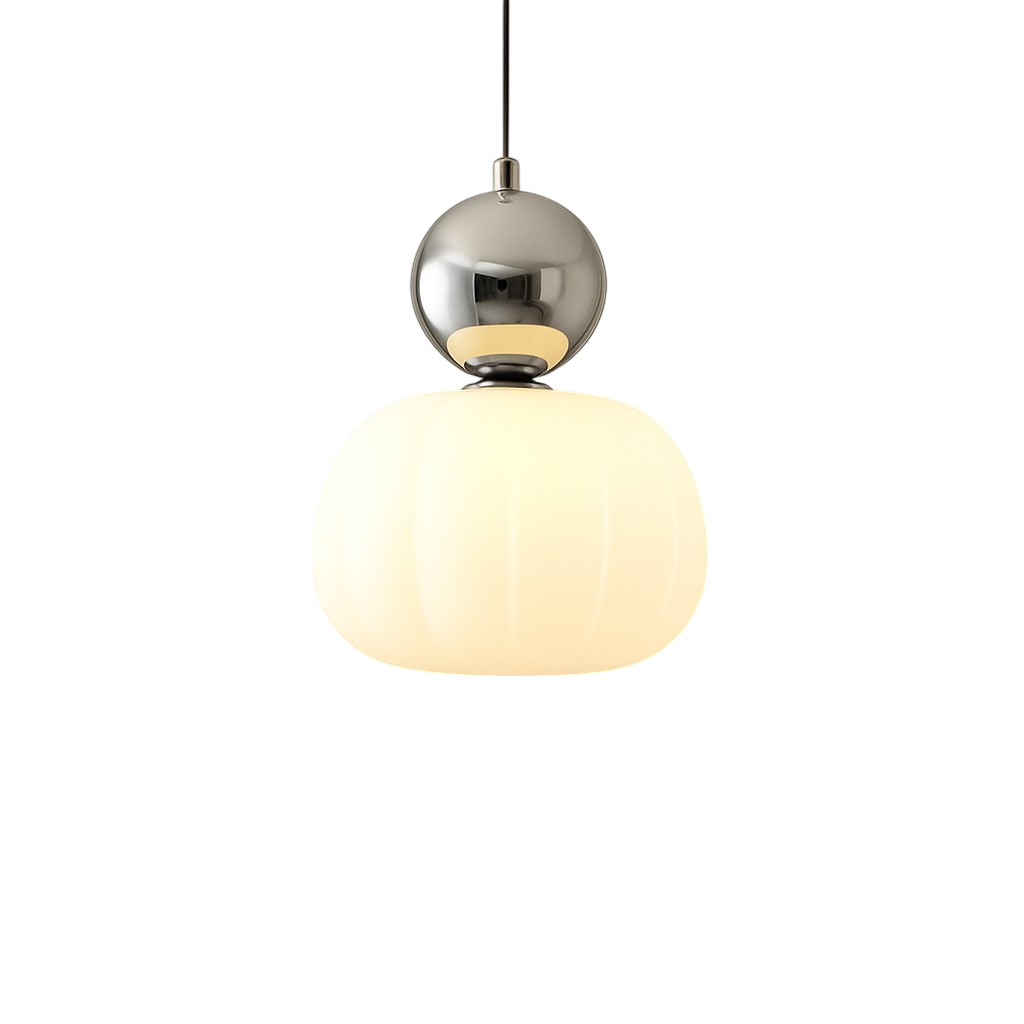 Colored Sphere Cap Pendant Light in Opal Glass