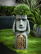 Set of Stone-Look Human Figures for Solar Garden Decoration