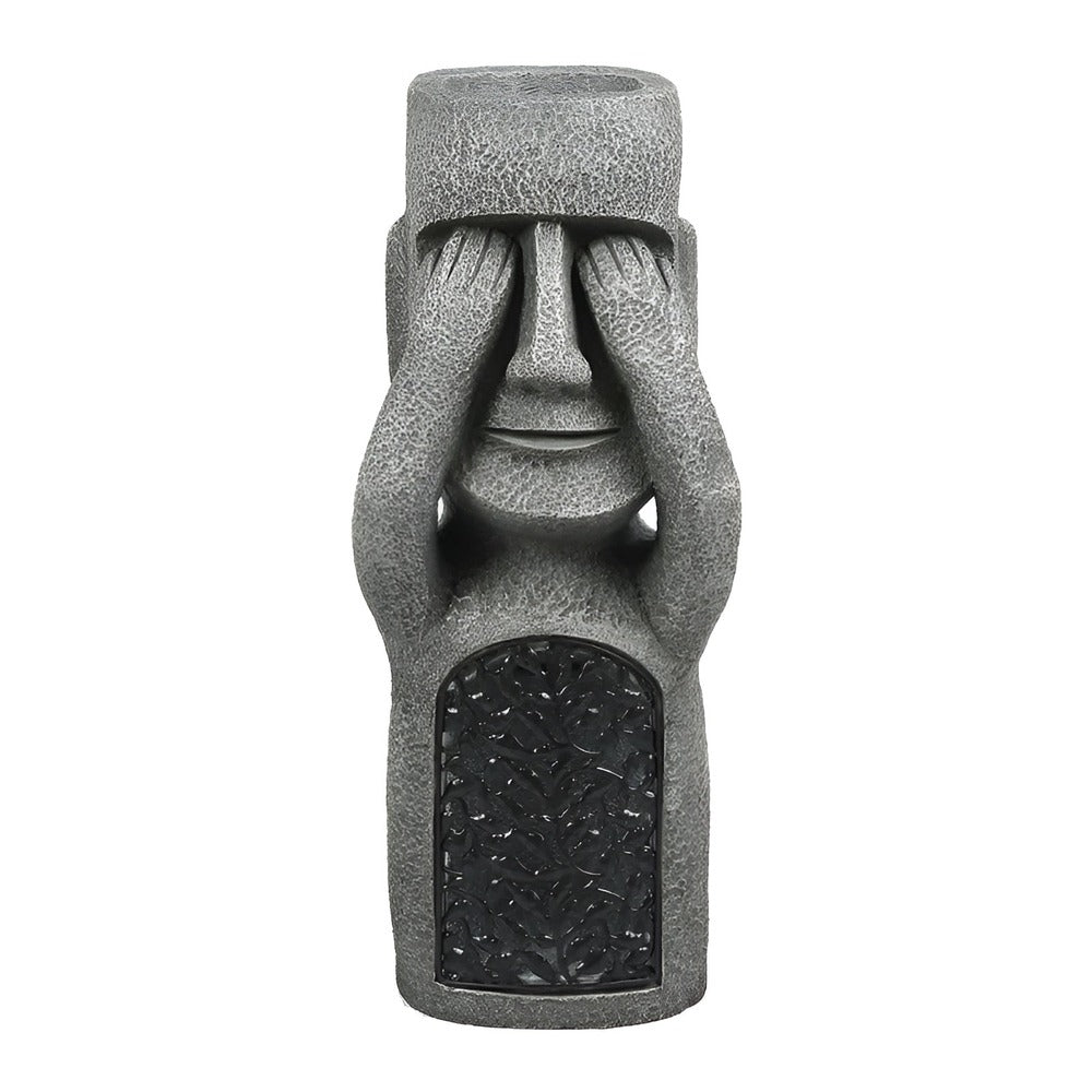 Set of Stone-Look Human Figures for Solar Garden Decoration