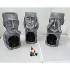 Set of Stone-Look Human Figures for Solar Garden Decoration