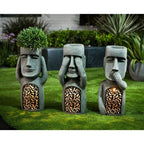 Set of Stone-Look Human Figures for Solar Garden Decoration