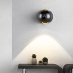 360° Adjustable Black LED Wall Light – Spherical Rotating Design