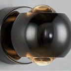 360° Adjustable Black LED Wall Light – Spherical Rotating Design